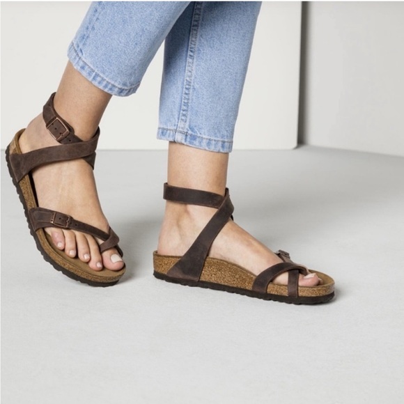 NWT Birkenstock Yara Habana brown leather Women’s size 38 US 7-7.5 sandals - Picture 5 of 7